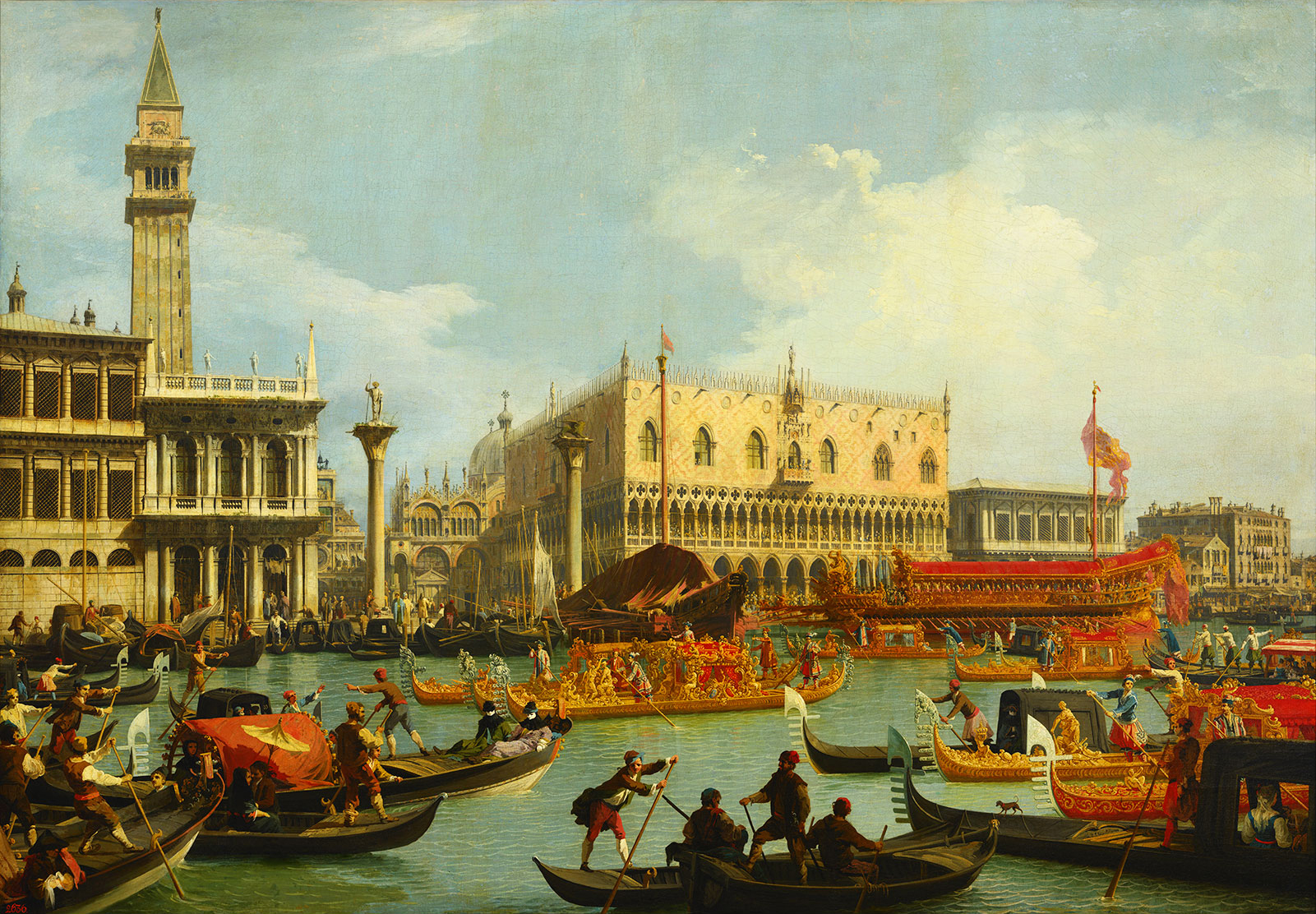 Bucintoro Returning To Molo On Ascension Day Canaletto Oil Paintings